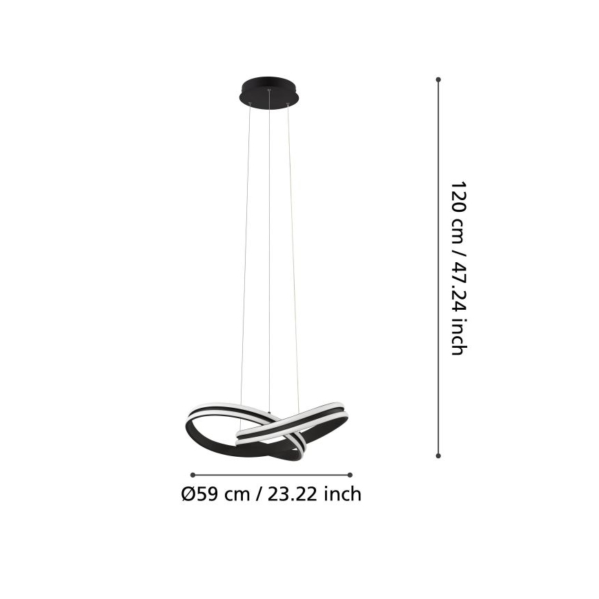 Eglo - LED lysekrone i en snor 2xLED/18W/230V