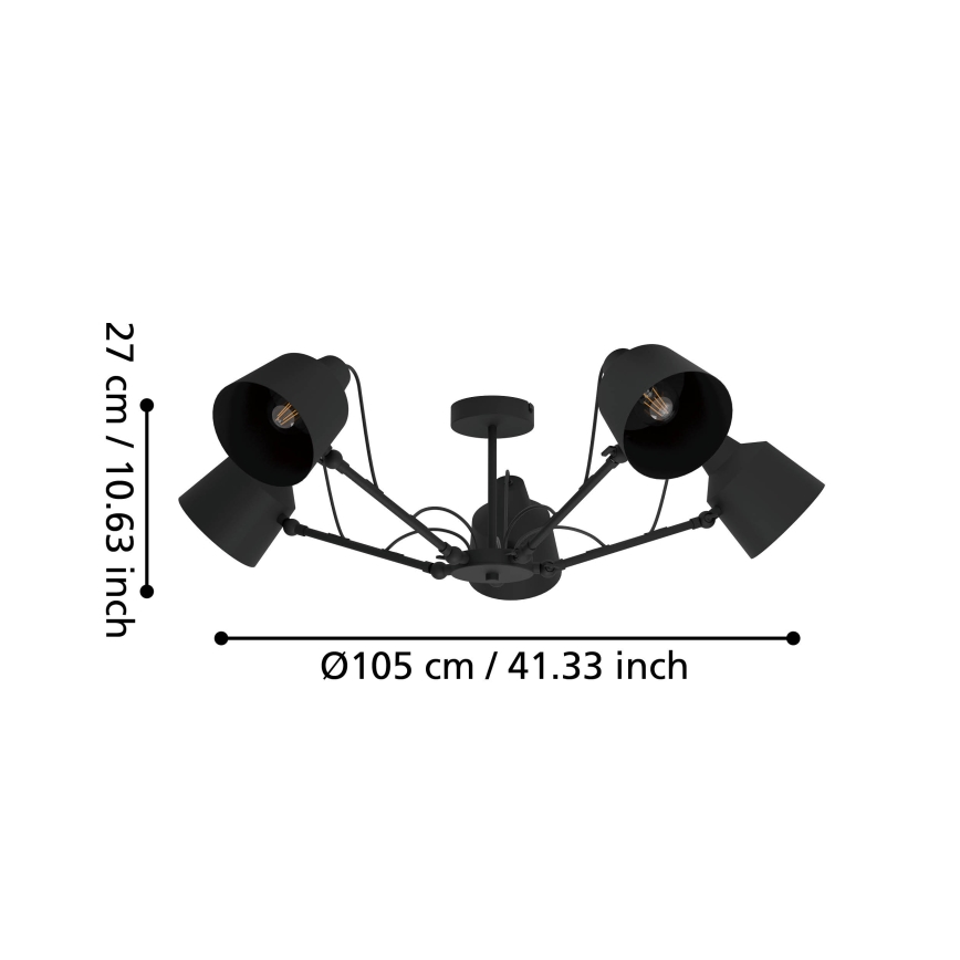 Eglo - Loftlampe 5xE27/40W/230V