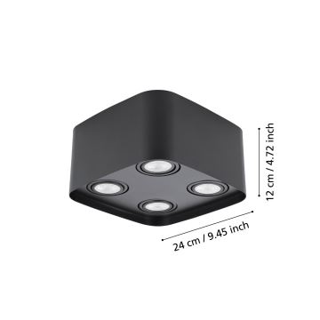 Eglo - LED spotlampe dæmpbar RGBW-farver 4xGU10/5W/230V ZigBee