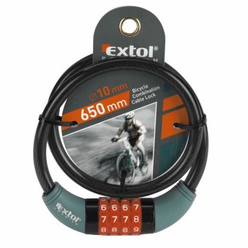 Extol Premium - Cykellås 10x650 mm og 4-cifret kode