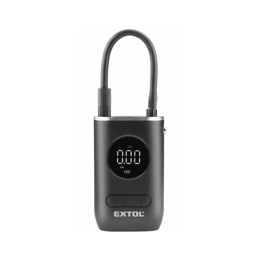 Extol Premium - Digital minikompressor 2000 mAh 7,4V sort