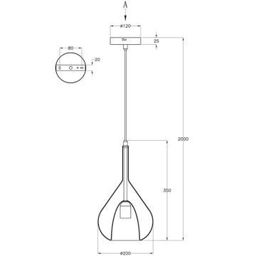 Fabas Luce 3481-40-126 - Pendel LILA 1xE27/40W/230V grå