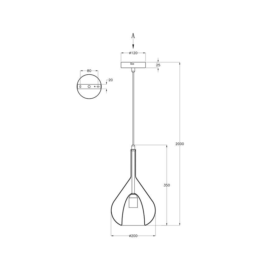 Fabas Luce 3481-40-126 - Pendel LILA 1xE27/40W/230V grå