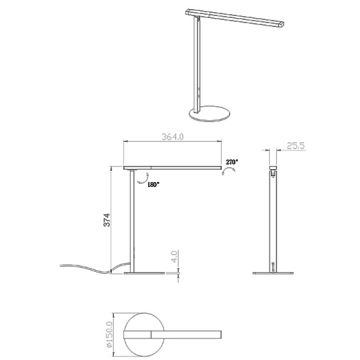 Fabas Luce 3550-30-101 - LED bordlampe dæmpbar IDEAL LED/10W/230V 3000-6000K sort