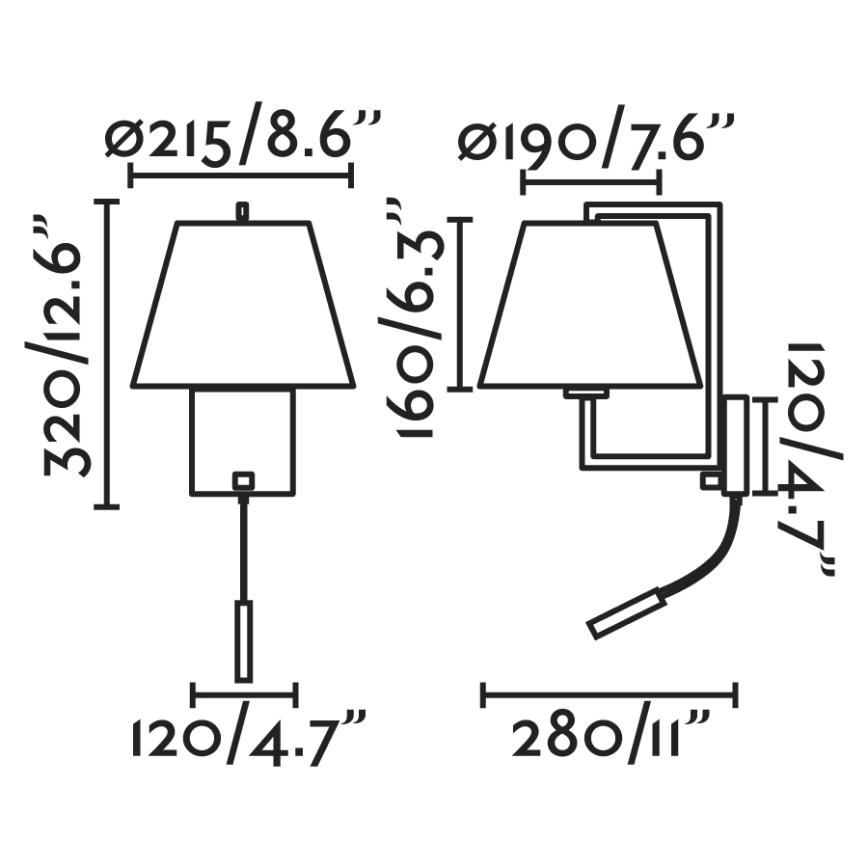 FARO 20173-02- LED væglampe FRAME 1xE27/15W/230V + LED/3W bronze/cremefarvet