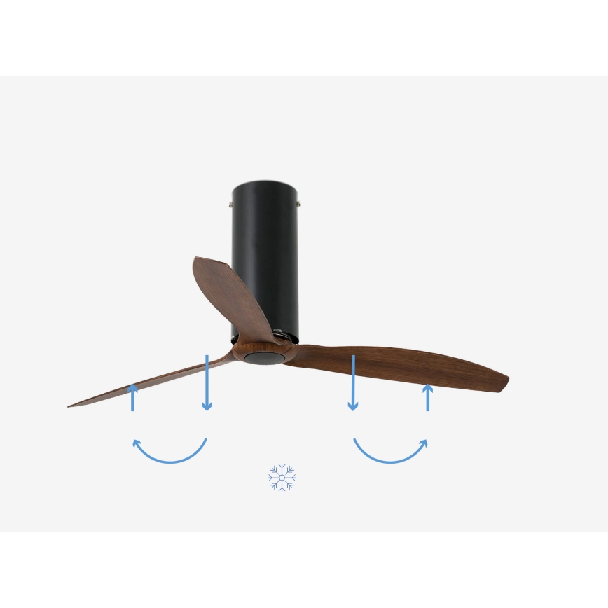 FARO 32037WP - Loftventilator TUBE FAN diam. 128 cm sort/brun  + fjernbetjening