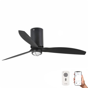 FARO 32043WP-10 - LED loftventilator MINI TUBE FAN LED/16W/230V diam. 128 cm Wi-Fi sort + fjernbetjening