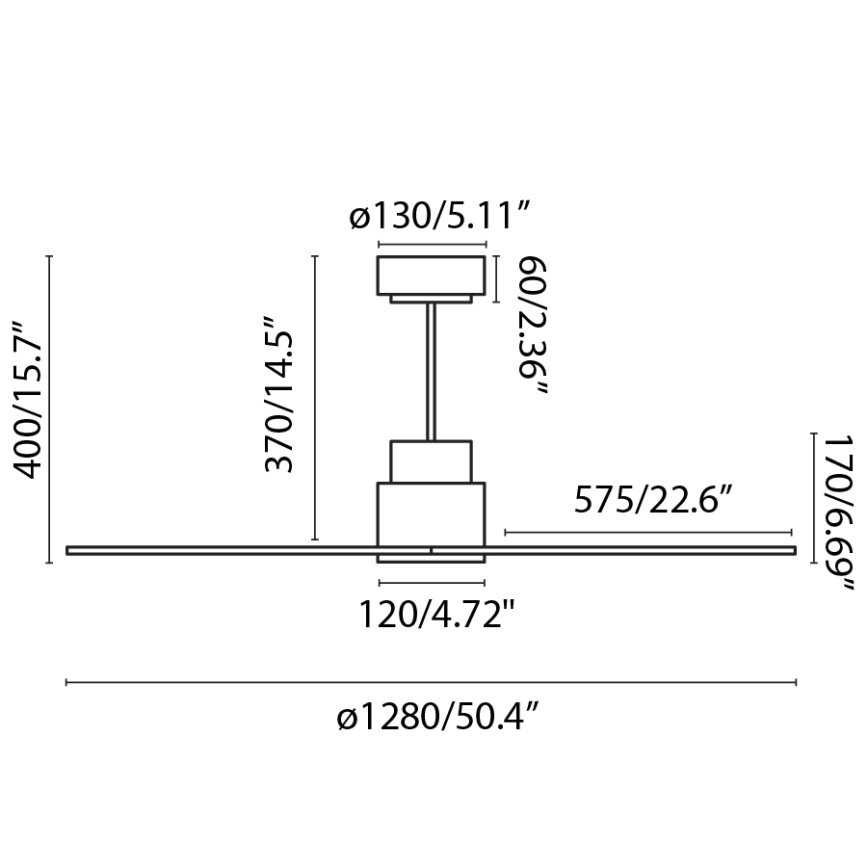 FARO 33487WP - Loftventilator NASSAU Wi-Fi diam. 128 cm hvid + fjernbetjening