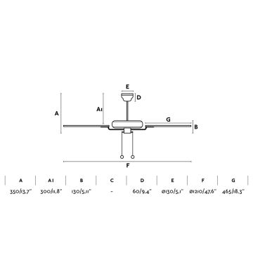 FARO 33713 - Loftventilator YAKARTA brun