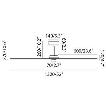 FARO 34100 - Loftventilator MILOS sort + fjernbetjening