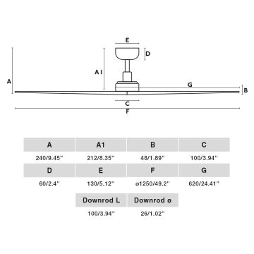 FARO 34280WP - Loftventilator KLIM M træ/hvid diameter 125 cm + fjernbetjening