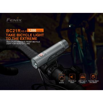 Fenix BC21RV30 - LED cykellygte genopladelig LED/USB IP68 1200 lm 33 timer