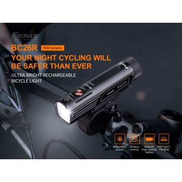 Fenix BC26R - LED cykellygte genopladelig LED/USB IP68 1600 lm 65 timer