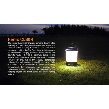 Fenix CL30R - Bærbar og genopladelig LED lampe LED/USB IPX7 650 lm 300 timer