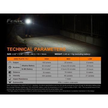 Fenix E01V20BLC - LED lommelygte LED/1xAAA IP68 100 lm 25 timer