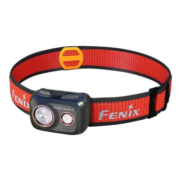 Fenix HL32RTBLCK - Genopladelig LED pandelampe LED/USB IP66 800 lm 300 timer sort/orange