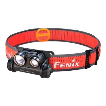 Fenix HM65RDTBLC - Genopladelig LED pandelampe LED/USB IP68 1500 lm 300 timer sort/orange