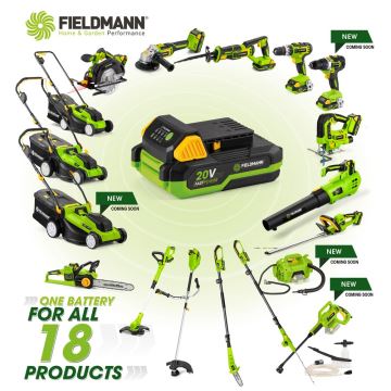 Fieldmann - Ledningsfri boremaskine 2000 mAh 20V + hurtigopladningsstation