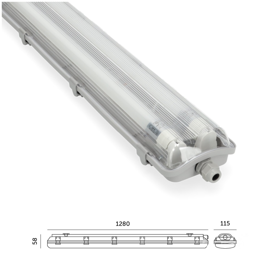 Fluorescerende LED industrilampe T8 2xG13/18W/230V 4000K IP65