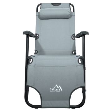 Foldbar campingstol grå/sort