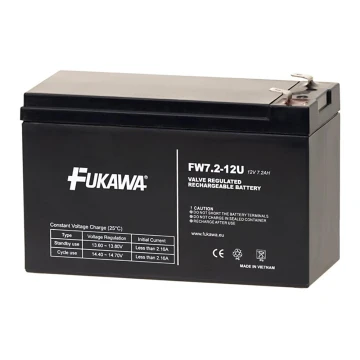 FUKAWA FW 7,2-12 F2U - Blysyre akkumulator 12V/7,2Ah/faston 6,3mm