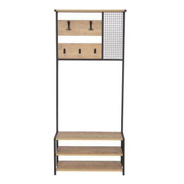 Garderobe til entré NOMAD 182x78 cm sort/beige