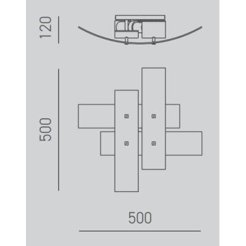 Gea Luce LARA P P oro - Loftlampe LARA 2xE27/52W/230V 50 cm guldfarvet