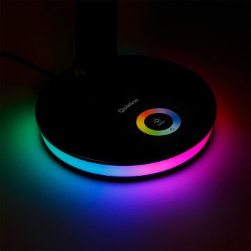 Genopladelig LED bordlampe med RGB-farver og powerbank-funktion LED/12W/5V 2800-6000K sort
