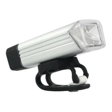 Genopladelig LED cykellygte LED/5W/3,7V IPX4 1200 mAh sølvfarvet