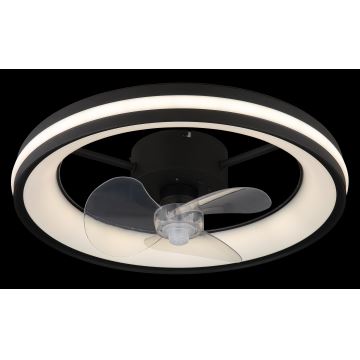 Globo - LED Loftlampe med ventilator dæmpbar LED/30W/230V 2700-6500K sort + fjernbetjening