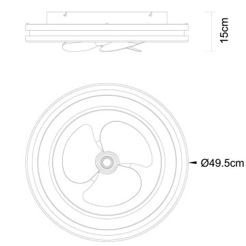 Globo - LED Loftlampe med ventilator dæmpbar LED/30W/230V 2700-6500K sort + fjernbetjening