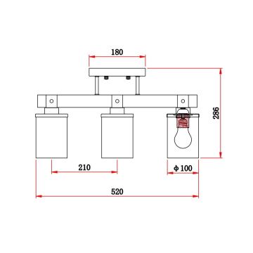 Globo - Loftlampe 3xE27/60W/230V eg