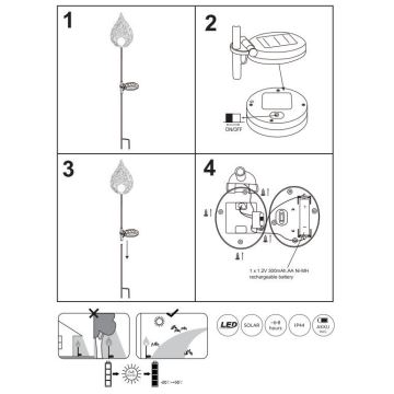 Globo - LED solcellelampe LED/0,06W/3,2V 300mAh IP44