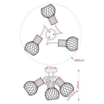 Globo - Fastmonteret lysekrone 3xE27/40W/230V