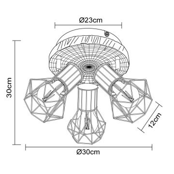 Globo - Spotlampe 3xE27/60W/230V