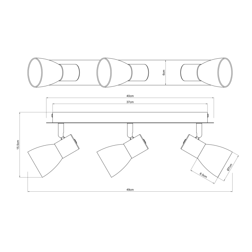 Globo - Spotlampe 3xE14/40W/230V sort