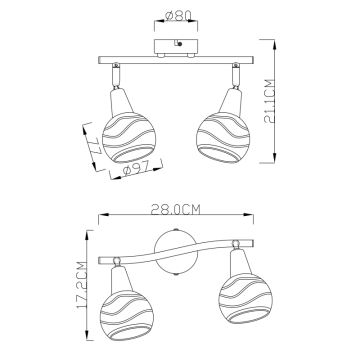 Globo - LED væglampe 2xE14/4W/230V