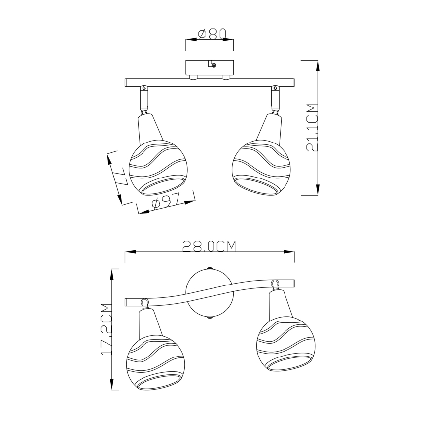 Globo - LED væglampe 2xE14/4W/230V