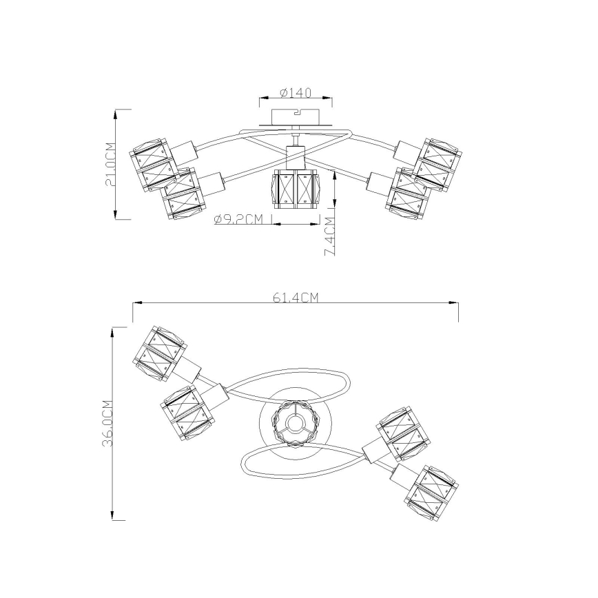 Globo - Loftlampe 5xE14/40W/230V