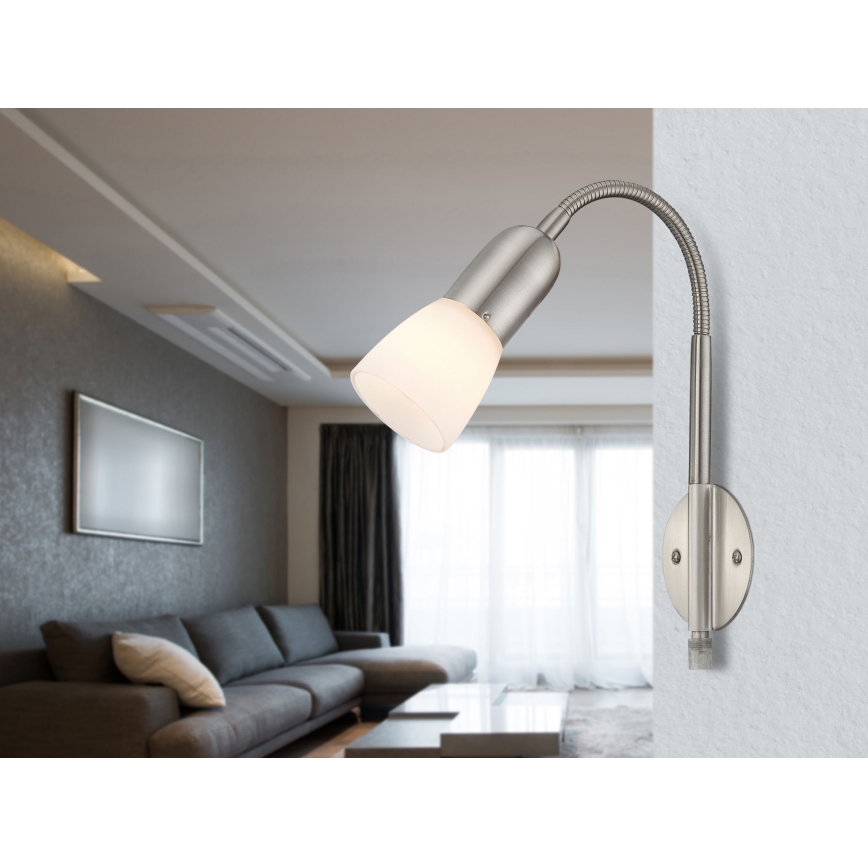 Globo - Fleksibel lille lampe 1xE14/40W/230V krom