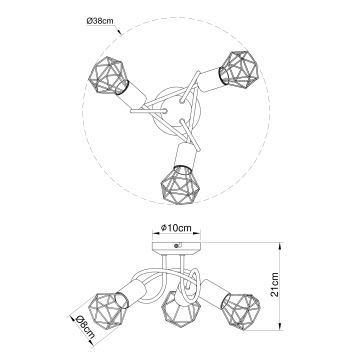 Globo - Fastmonteret lysekrone 3xE14/40W/230V