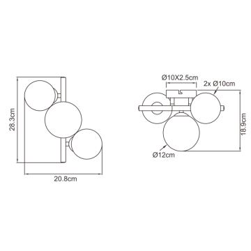 Globo - LED loftsbelysning 3xG9/3W/230V