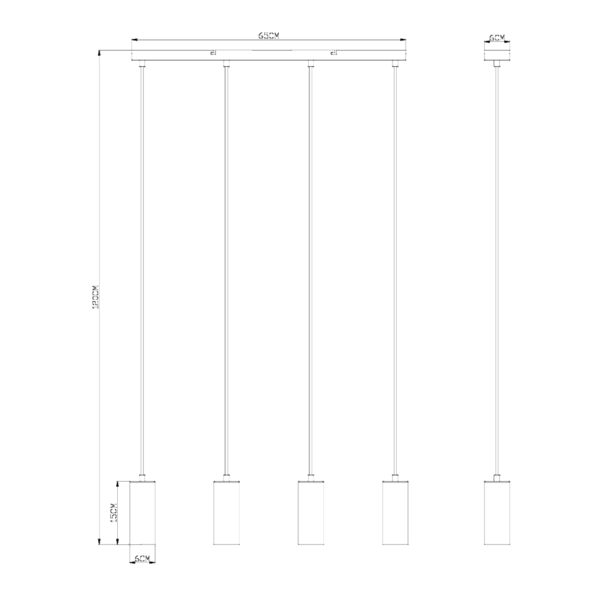 Globo - Pendel 4xGU10/35W/230V grå/brun