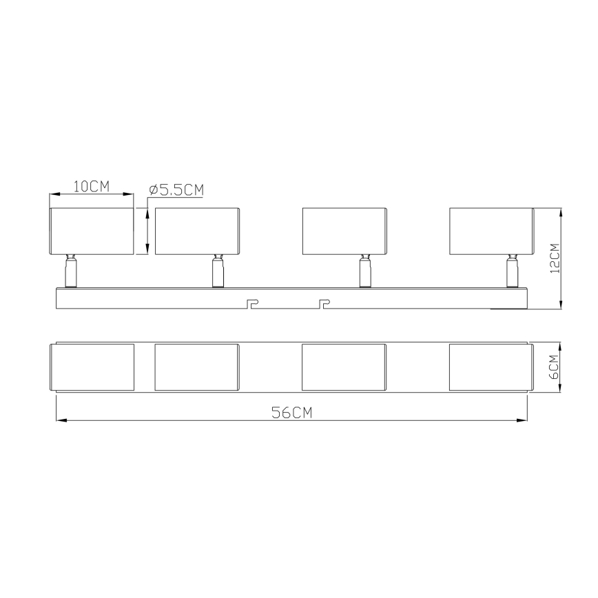 Globo - Spotlampe 4xGU10/35W/230V hvid