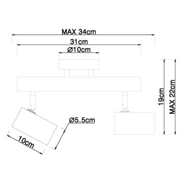 Globo - Spotlampe 2xGU10/5W/230V træ/metal