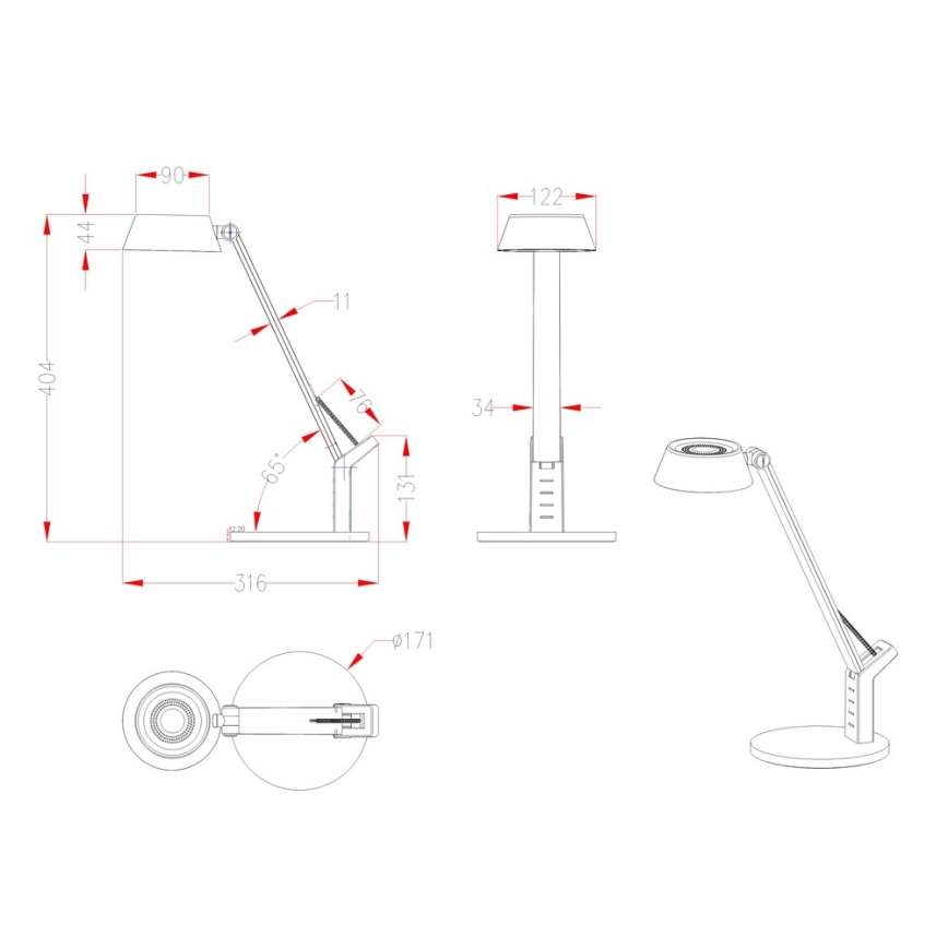 Globo - LED bordlampe dæmpbar LED/8W/230V