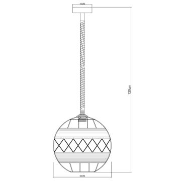 Globo - Lysekrone i en snor 1xE27/60W/230V