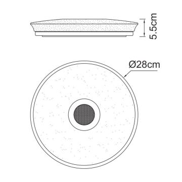 Globo - LED badeværelseslampe dæmpbar m. RGBW-farver og højttaler LED/18W/230V 3000-6500K IP44 + fjernbetjening