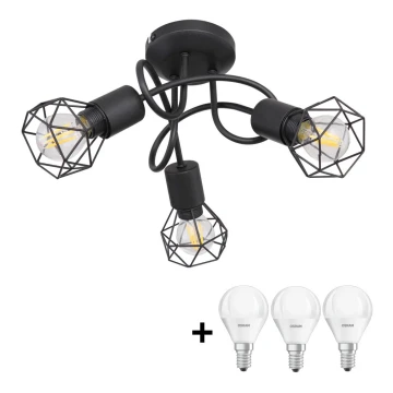 Globo - LED loftlampe 3xE14/5W/230V sort