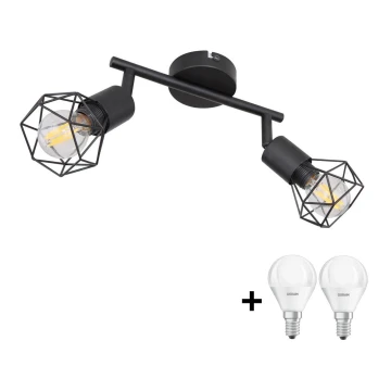 Globo - LED spotlampe 2xE14/5W/230V sort